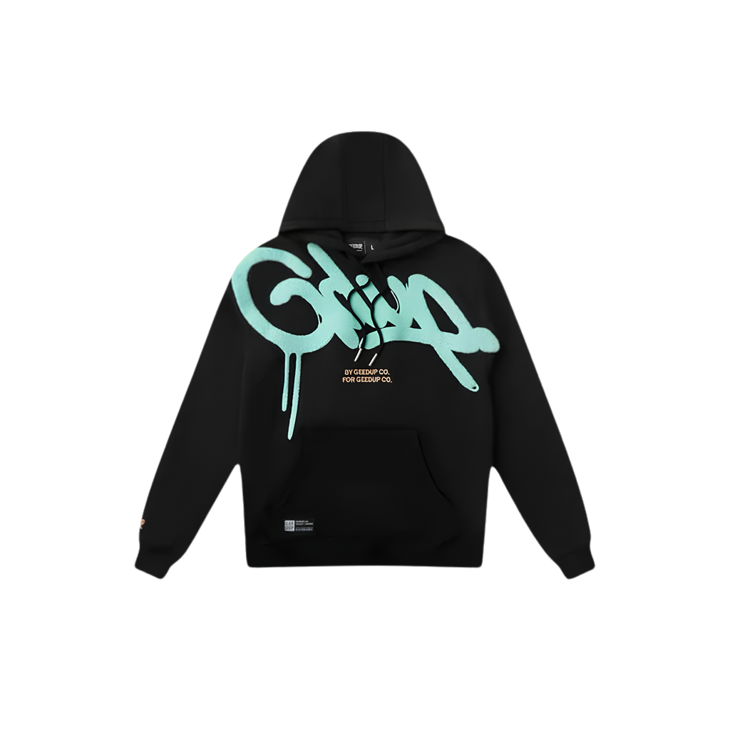 WearVista® Black/Light Green Hoodie